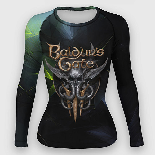 Женский рашгард Baldurs Gate 3 logo dark green / 3D-принт – фото 1