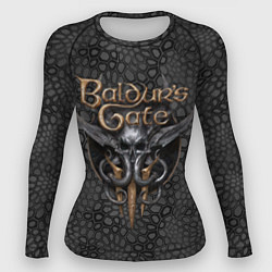 Рашгард женский Baldurs Gate 3 logo dark black, цвет: 3D-принт