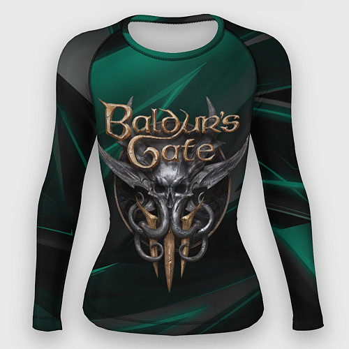 Женский рашгард Baldurs Gate 3 logo green geometry / 3D-принт – фото 1