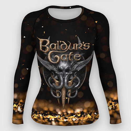 Женский рашгард Baldurs Gate 3 logo dark gold logo / 3D-принт – фото 1