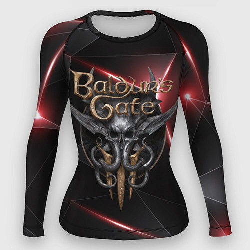 Женский рашгард Baldurs Gate 3 logo black red / 3D-принт – фото 1