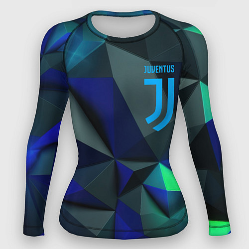 Женский рашгард Juventus blue abstract logo / 3D-принт – фото 1