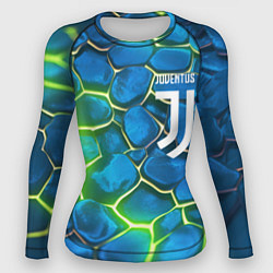 Рашгард женский Juventus blue green neon, цвет: 3D-принт