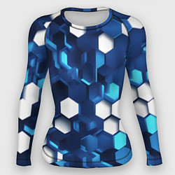 Женский рашгард Cyber hexagon Blue