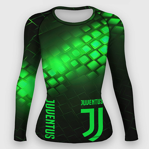 Женский рашгард Juventus green logo neon / 3D-принт – фото 1