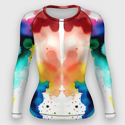 Рашгард женский Цветная монотипия - поп-арт, цвет: 3D-принт