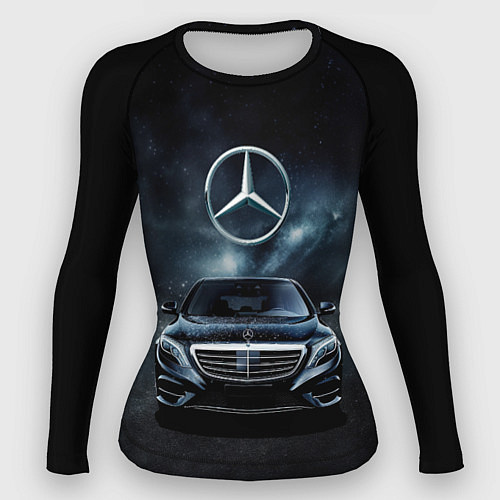 Женский рашгард Mercedes Benz black / 3D-принт – фото 1