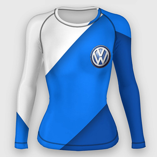 Женский рашгард Volkswagen - голубые линии / 3D-принт – фото 1