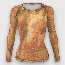 Рашгард женский Хлеб с кунжутом, цвет: 3D-принт