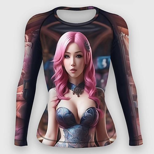 Женский рашгард Красивая татуированная аниме девушка / 3D-принт – фото 1