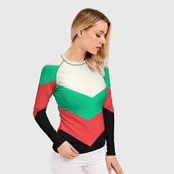 Рашгард женский Ломаные линии красно-зелёный, цвет: 3D-принт — фото 2