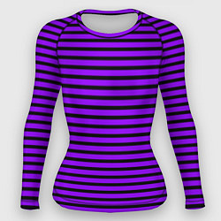 Рашгард женский Фиолетовый в чёрную полоску, цвет: 3D-принт