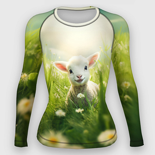 Женский рашгард Овечка в траве / 3D-принт – фото 1