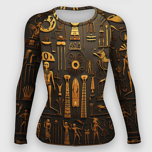 Женский рашгард Арт в стиле египетских письмен / 3D-принт – фото 1