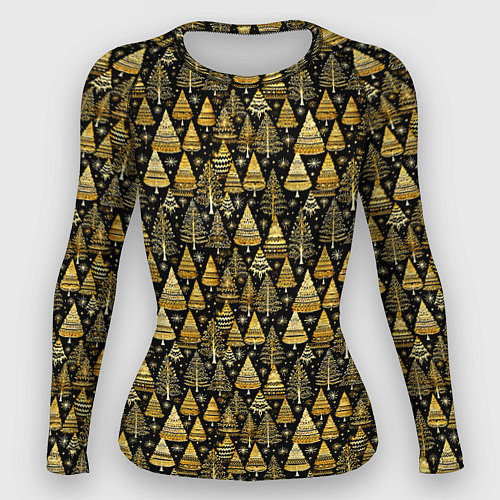 Женский рашгард Золотой ельник / 3D-принт – фото 1