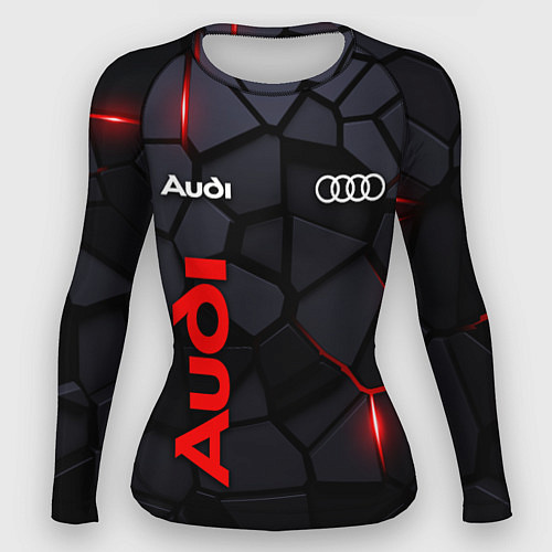 Женский рашгард Audi черные плиты с эффектом свечения / 3D-принт – фото 1