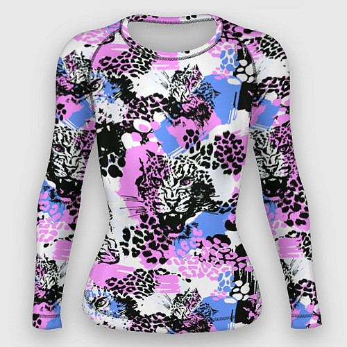 Женский рашгард Multicolored wild cats / 3D-принт – фото 1