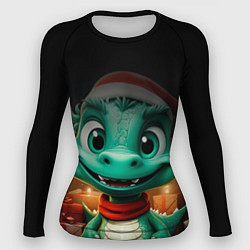 Рашгард женский Зеленый дракончик 2024, цвет: 3D-принт