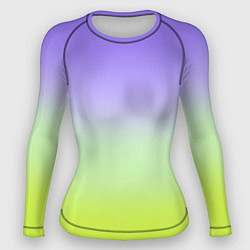 Рашгард женский Фиолетовый мятный и желто-зеленый градиент, цвет: 3D-принт