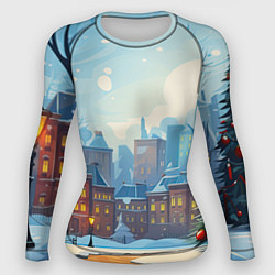 Женский рашгард Новогодний город