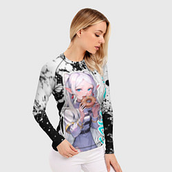 Рашгард женский Фрирен - поедает пончик, цвет: 3D-принт — фото 2