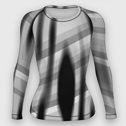 Рашгард женский Черные размытые овалы и полосы, цвет: 3D-принт