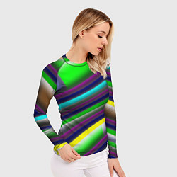 Рашгард женский Размытые абстрактные полосы, цвет: 3D-принт — фото 2