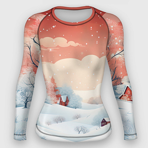 Женский рашгард Зимняя сказка на пороге / 3D-принт – фото 1