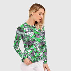 Рашгард женский Маленькие зелёные треугольники, цвет: 3D-принт — фото 2