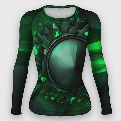 Женский рашгард Искусство зеленой абстракции / 3D-принт – фото 1