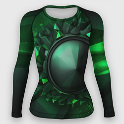 Женский рашгард Искусство зеленой абстракции