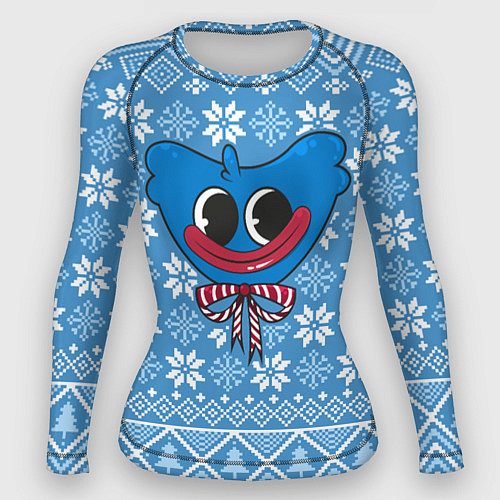 Женский рашгард Huggy Wuggy christmas sweater / 3D-принт – фото 1