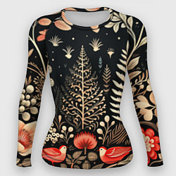 Женский рашгард Елочные узоры нового года