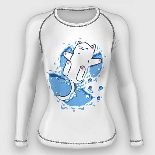 Женский рашгард Снежный кото-ангел / 3D-принт – фото 1