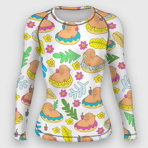 Женский рашгард Капибары на отдыхе / 3D-принт – фото 1