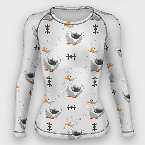 Женский рашгард Гусь и фигуры / 3D-принт – фото 1