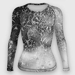 Рашгард женский Серый лёд и снежинки, цвет: 3D-принт