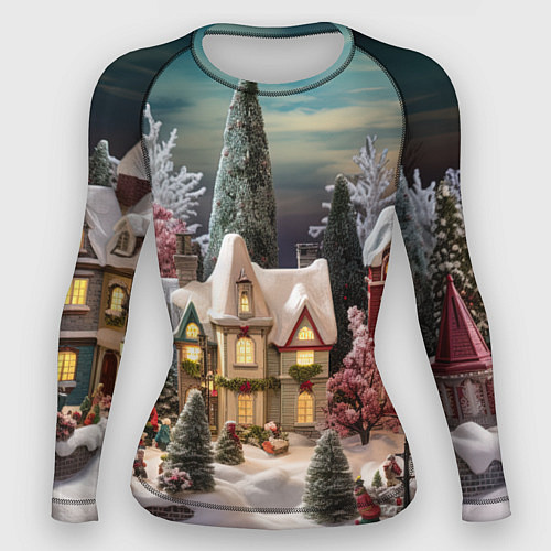 Женский рашгард Снежное сияние ночи / 3D-принт – фото 1