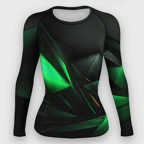 Женский рашгард Зеленая геометрическая абстракция / 3D-принт – фото 1