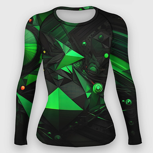 Женский рашгард Абстрактный лабиринт зелени / 3D-принт – фото 1