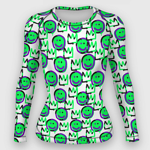 Женский рашгард The Crowned smiley / 3D-принт – фото 1
