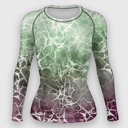 Рашгард женский Абстракция - spider web on purple-green background, цвет: 3D-принт