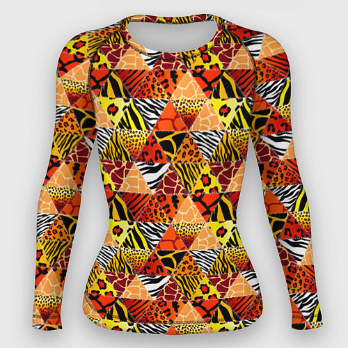 Женский рашгард Лоскутные треугольники / 3D-принт – фото 1