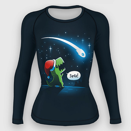 Женский рашгард Новогодний ти рекс / 3D-принт – фото 1