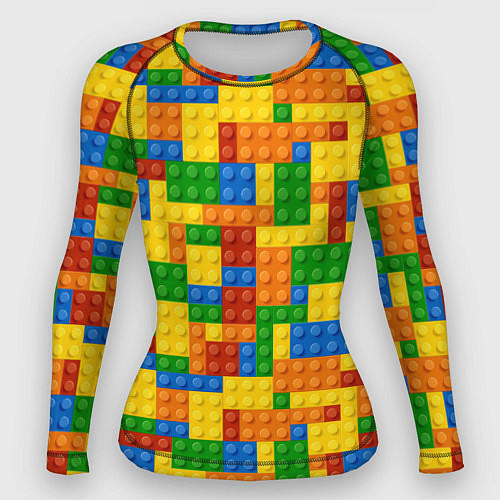 Женский рашгард Лего - разноцветная стена / 3D-принт – фото 1
