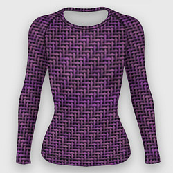 Рашгард женский Фиолетовая текстура саржевого переплетения, цвет: 3D-принт