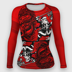Женский рашгард Дед Мороз с копьем и драконом