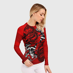 Рашгард женский Дед Мороз с копьем и драконом, цвет: 3D-принт — фото 2