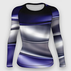 Рашгард женский Белая абстракция на фиолетовом, цвет: 3D-принт