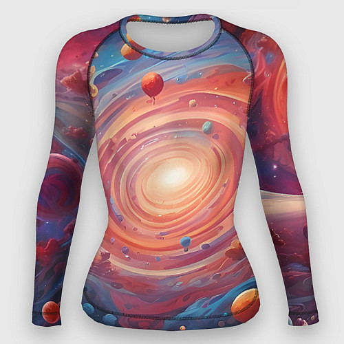 Женский рашгард Галактика в спирали / 3D-принт – фото 1